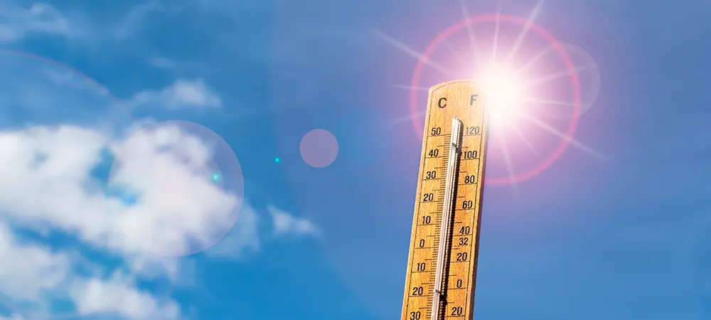 Sonne, Hitze, Thermometer, Hitze, 35 Grad Celsius